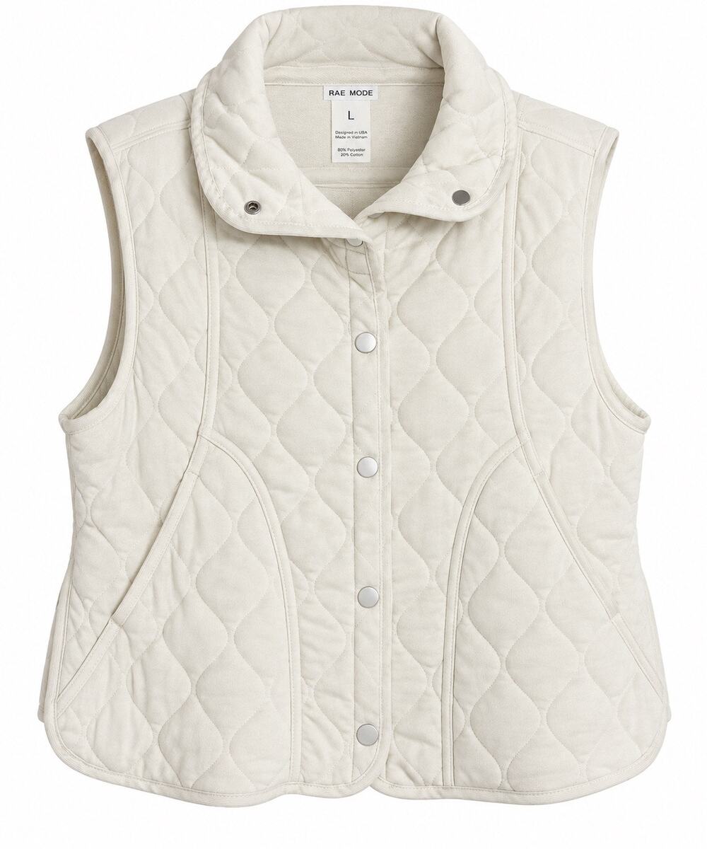 Rae Mode Quilted Snap Front Vest – Size Large – NWOT